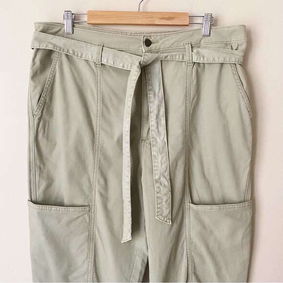 Universal Thread | Tapered Cropped Utility Pants High Waisted Belted Green 16 - Picture 4 of 7